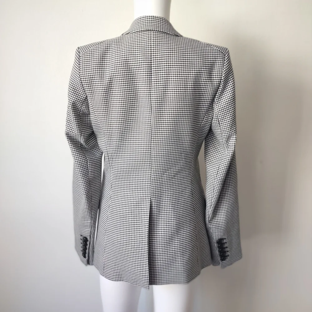 Veronica Beard 0 Leon Dickey Blazer houndstooth tweed black tweed